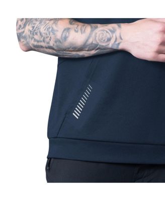 Men's Navy New England Patriots Tri-Blend Rebound Sleeveless Hoodie