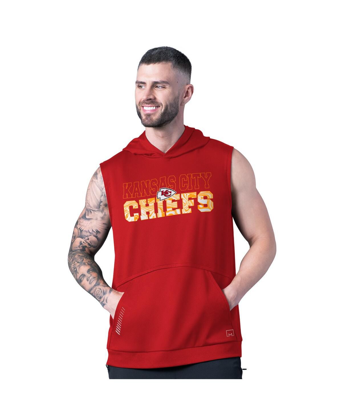 Мужская красная толстовка без рукавов Rebound Tri-Blend от Kansas City Chiefs красного цвета
