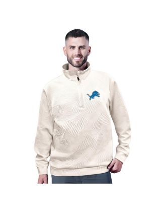 MSX by Michael Strahan - Men's White Detroit Lions Cross Training Half-Zip Pullover