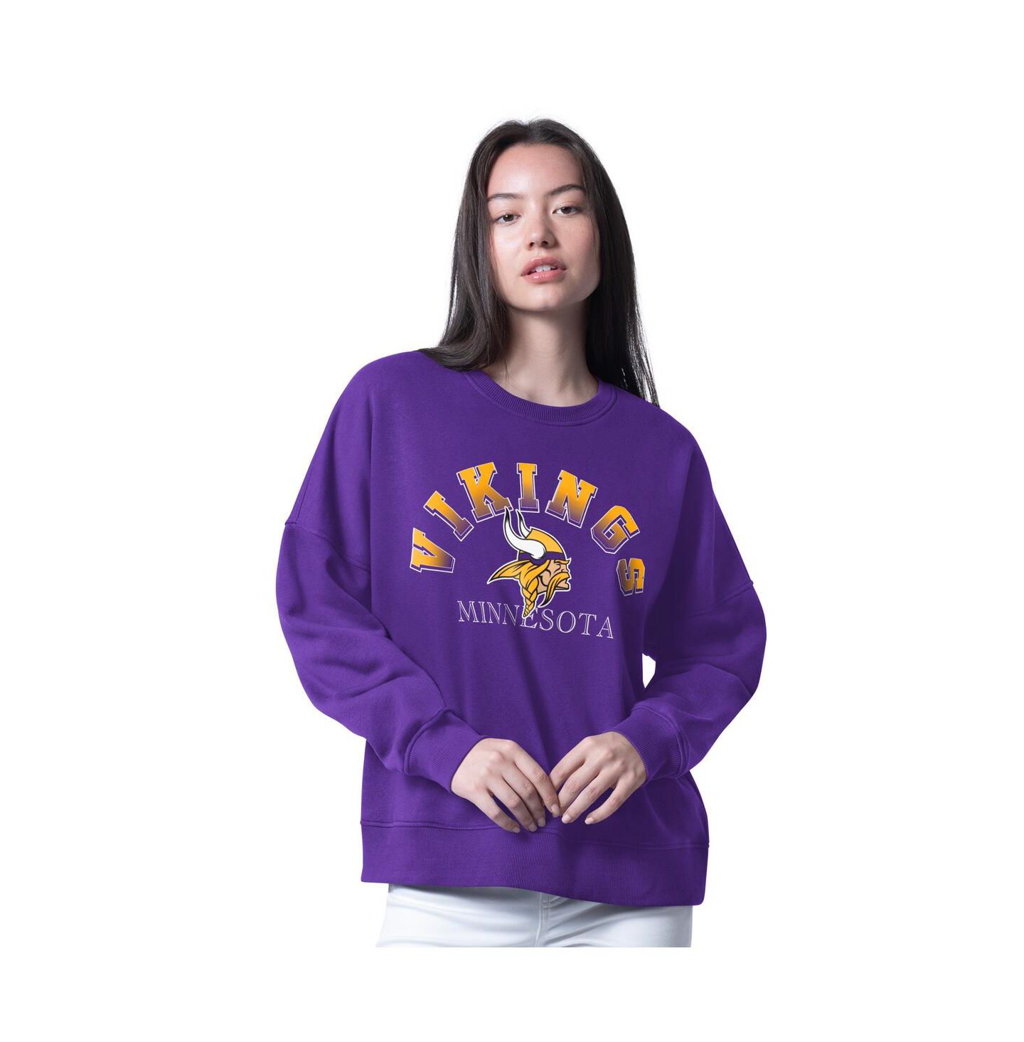 Женский свитшот G-III 4Her by Carl Banks Purple Minnesota Vikings Oversized Feud — фото 1