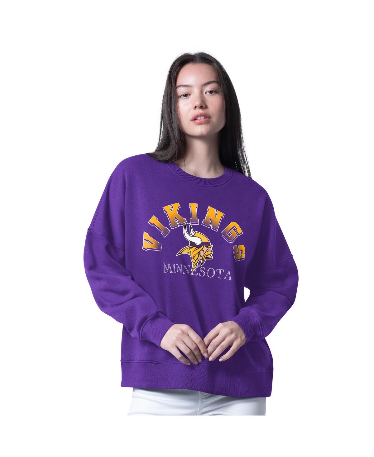 G-iii 4Her by Carl Banks Women's Purple Minnesota Vikings Oversized Feud Sweatshirt