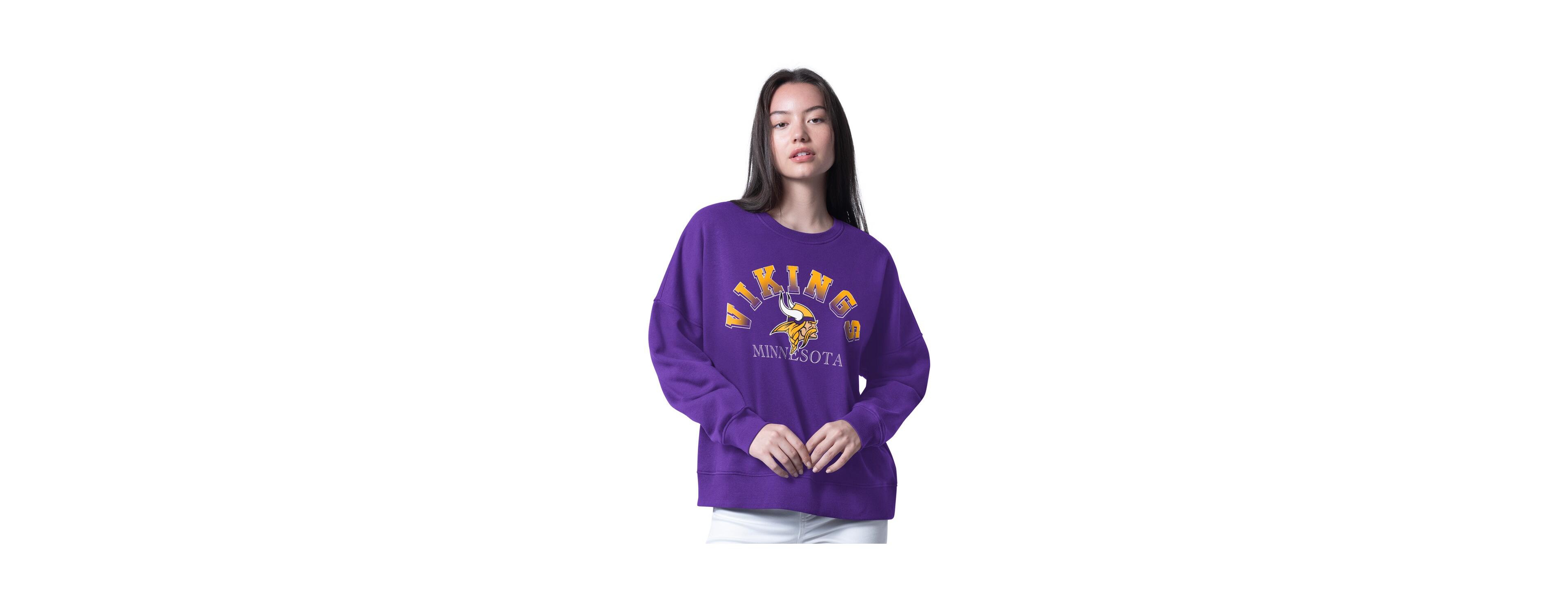 G-iii 4Her by Carl Banks Women's Purple Minnesota Vikings Oversized Feud Sweatshirt