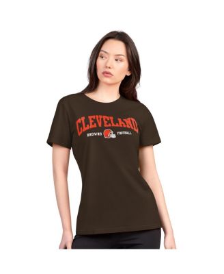 G-III 4Her by Carl Banks - Women's Brown Cleveland Browns Super-Slim Lightweight Winning Crew T-Shirt