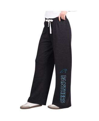 G-III 4Her by Carl Banks - Women's Black Carolina Panthers Field Wide Leg Sweatpants