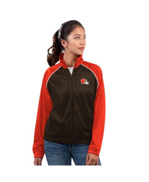 Женские куртки G-III 4Her by Carl Banks Women's Brown Cleveland Browns Replay Full-Zip Track Jacket