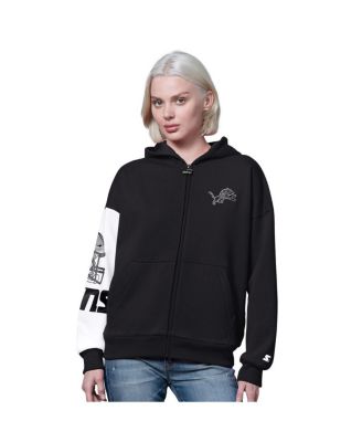 Starter - Women's Black Detroit Lions 4th Down Full-Zip Hoodie