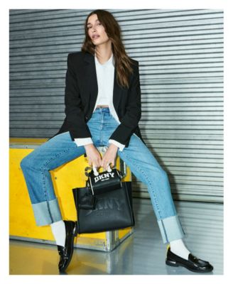 Women's High-Rise Classic Cuffed Straight-Leg Jeans