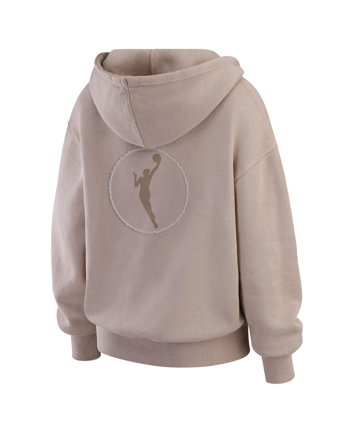 Wear By Erin Andrews Women'stan Wnba Washed Pullover Crewdie In Neutral
