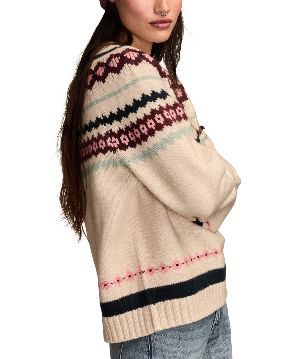 Lucky Brand Fair Isle Crewneck Sweater In Multi