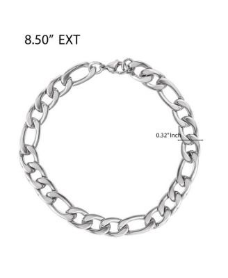 Stainless Steel (304) 8MM Figaro Chain Necklace 22'' and Bracelet 8.5'' Set