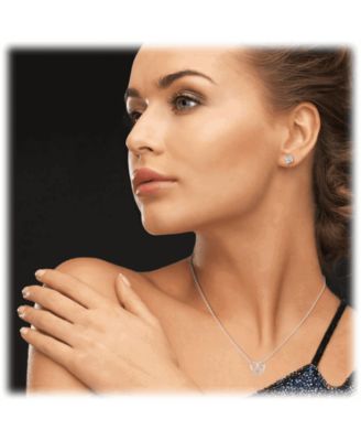 Double Heart Necklace with Cubic Zirconia Necklace for Women