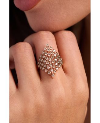 Chocolate Ombr&eacute; Diamond Openwork Cluster Statement Ring (2 ct. t.w.) in 14k Rose Gold