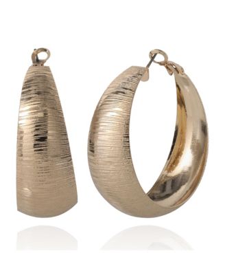 Matte Textured Gold Hoop Earrings