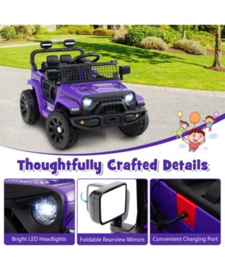 Kids Ride on Car Truck 12V Battery Powered Electric Vehicle w/ Foldable Mirrors