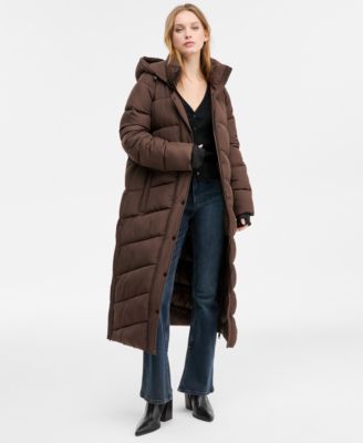 BCBG - Women's Hooded Water-Resistant Maxi Puffer Coat