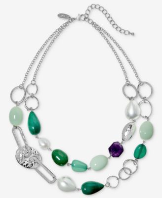 Style & Co - Multi-Stone Layered Statement Necklace, 18" + 3" extender