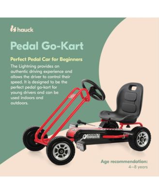 Lightning Ergonomic Pedal Ride On Go Kart Toy for Boys and Girls, Red