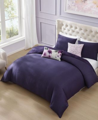 Morning Glory Bedding 100% Cotton Sateen 5 Piece Queen Size Reversible Comforter Set