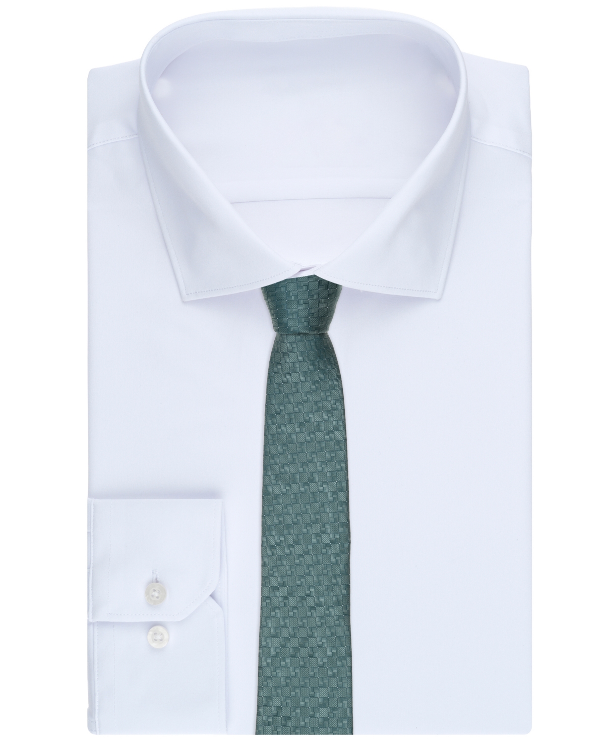 Perry Ellis Portfolio Men's Draughton Geo-pattern Classic Tie In Green