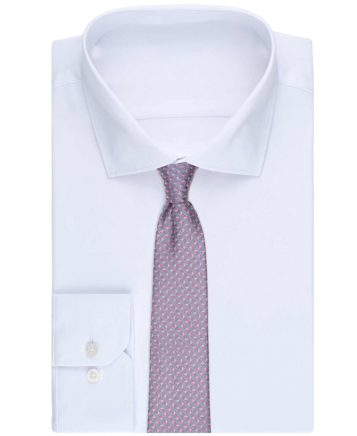 Perry Ellis Portfolio Men's Rosser Geo Pattern Classic Fit Tie In Purple