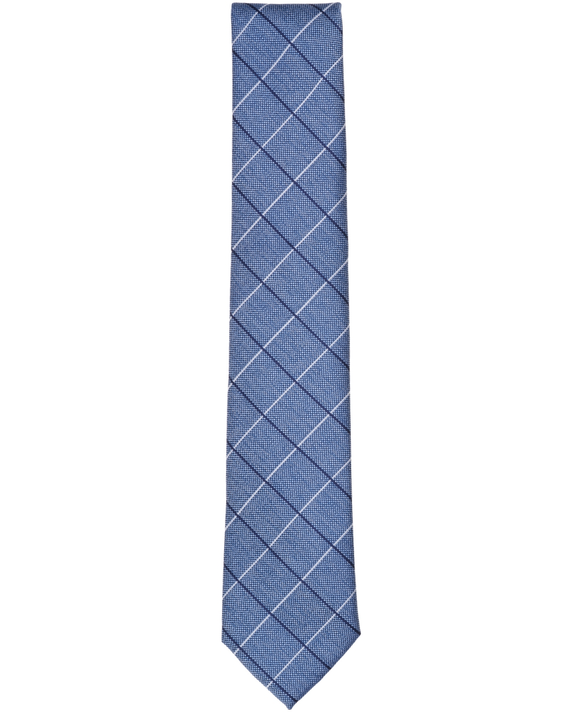 Club Room Men's Preston Grid Tie, Created For Macy's In Blue