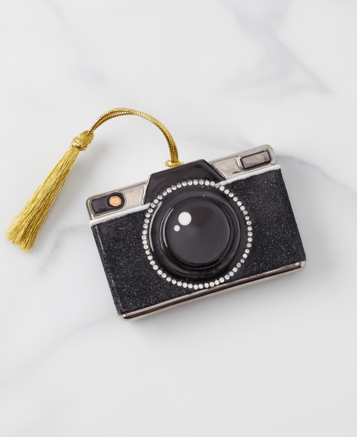 Kate Spade Be Jolly Camera Ornament In Black