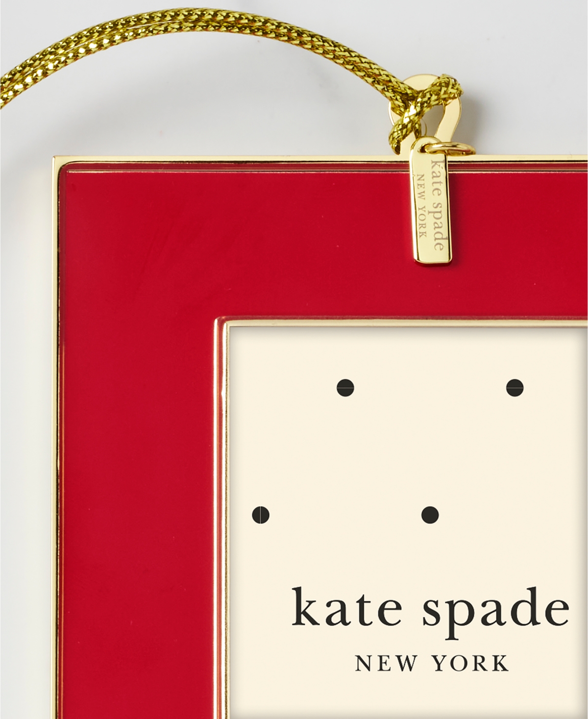 Kate Spade Be Jolly Mini Frame Ornament In Red