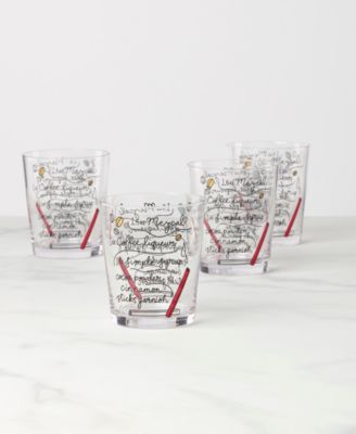 Kate Spade Make Merry Double Old Fashioned Glasses, Set of 4