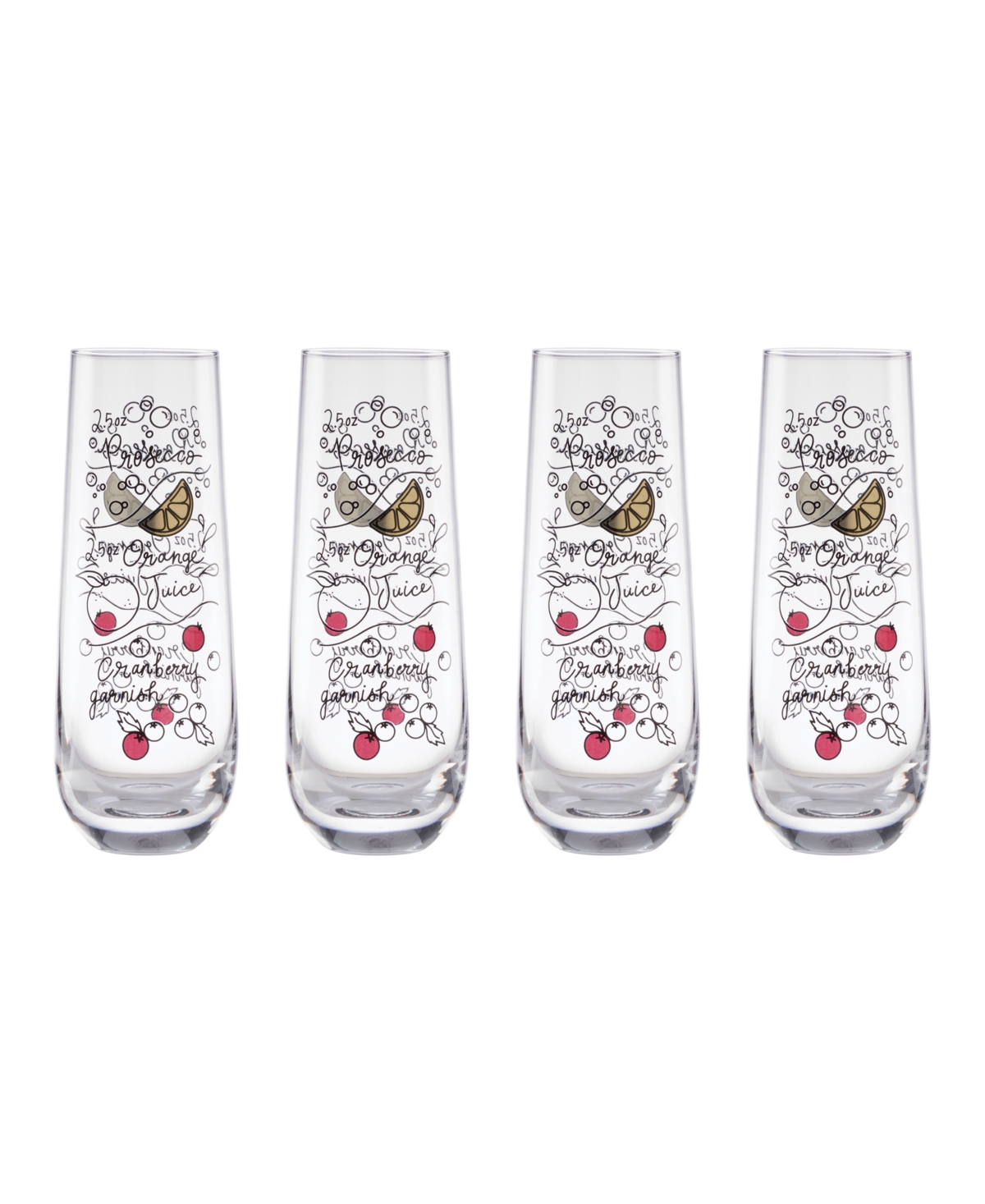 Kate Spade Make Merry Stemless Flutes, Set Of 4 In Multi