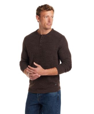 Men's Soft Touch Ribbed Henley Sweater