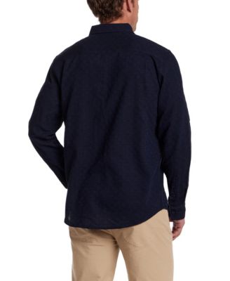 Men's Button Front Collared Textured Dobby Shirt