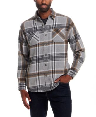 Men's Plaid Wool Blend Shirt Jacket