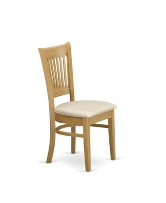 3-Piece Wood & Linen Dining Set – Oak Tabletop, Slatted Back Chairs, Compact Breakfast Table Set