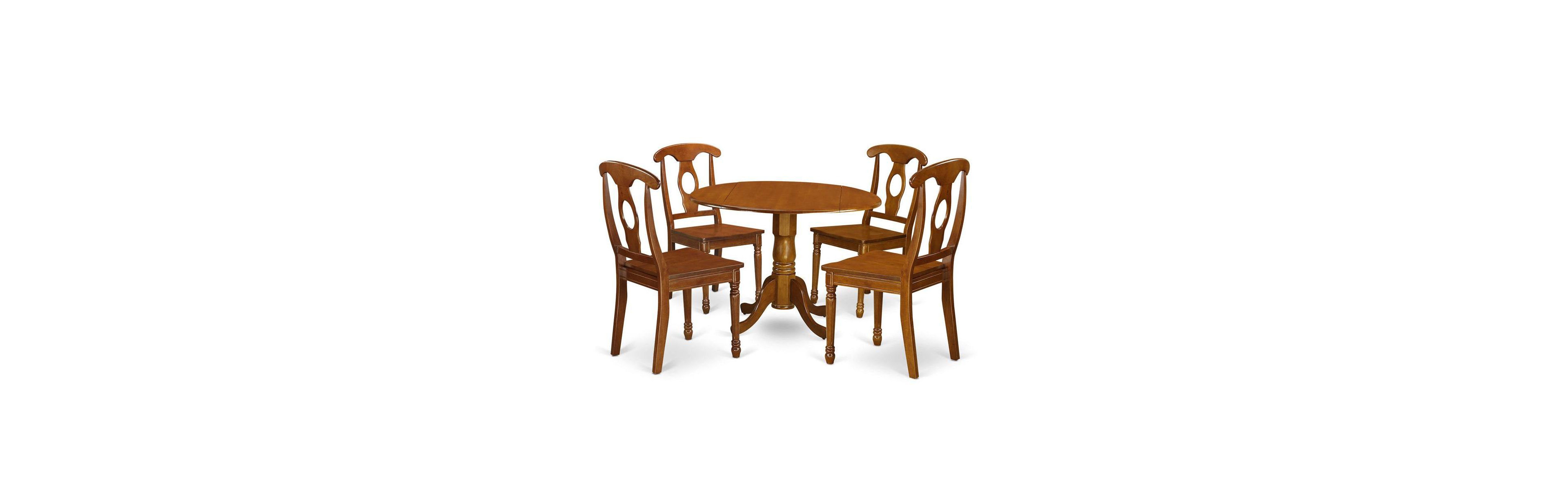 East West Furniture 5 Pc Kitchen nook Dining set-breakfast nook and 4 dinette Chairs