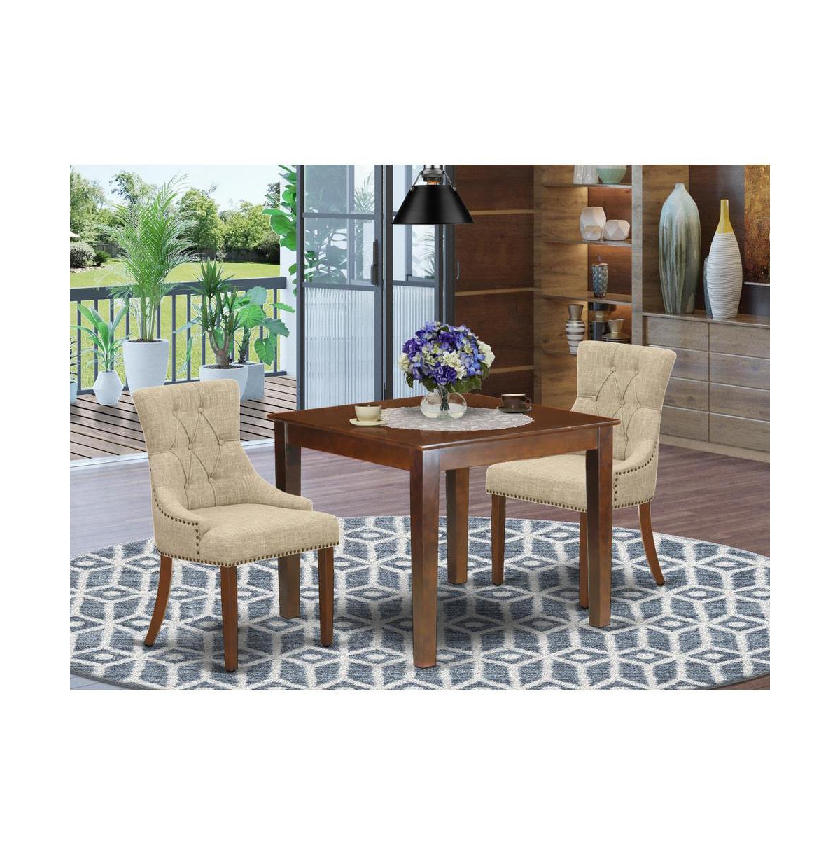 East West Furniture Dining Room Set Mahogany