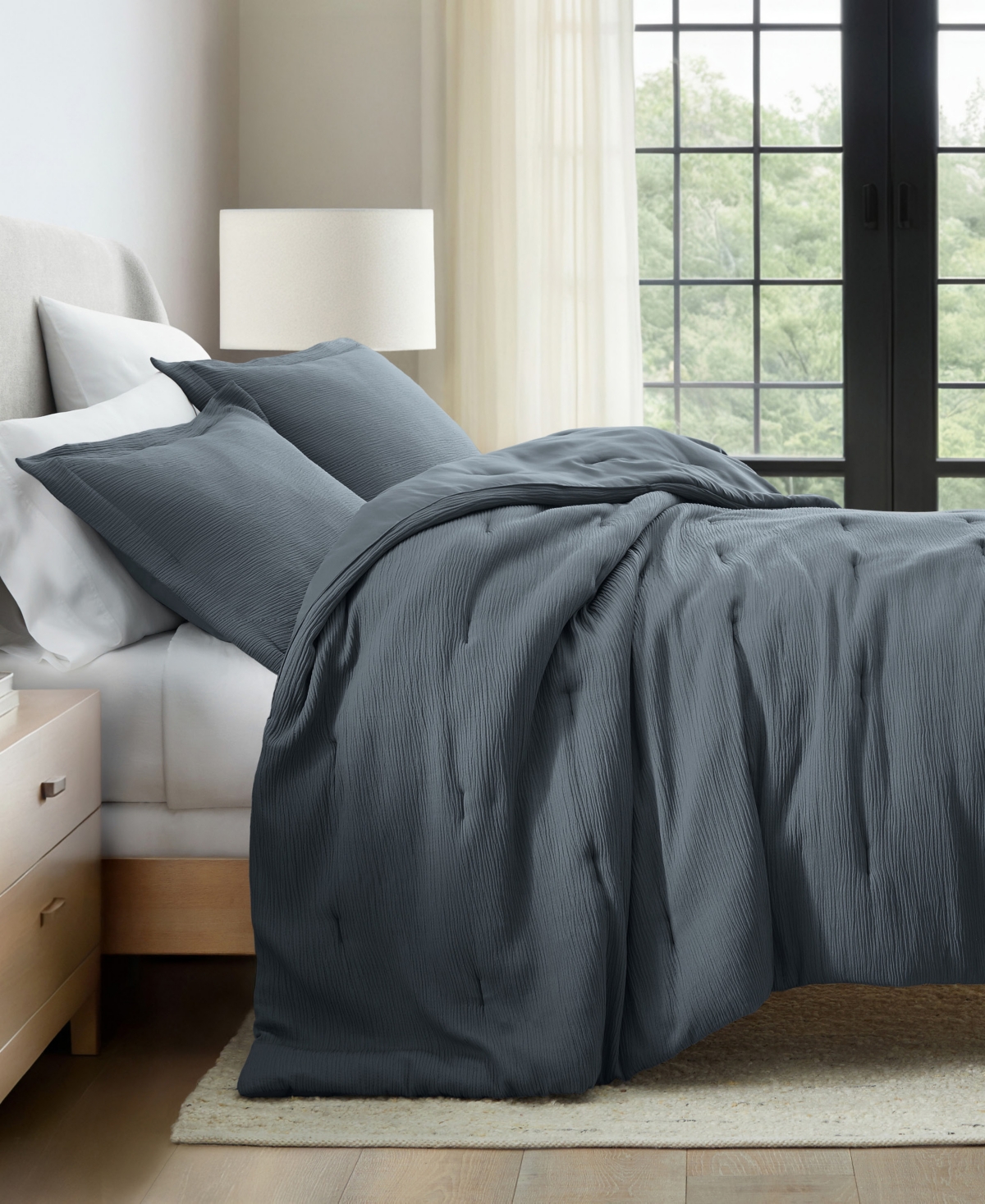 Ienjoy Home Cloud Weave Gauze 3-pc. Comforter Set, Full/queen In Blue