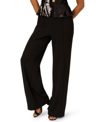 Women's Crew Neck Sequin Bodice Wide-Leg Jumpsuit