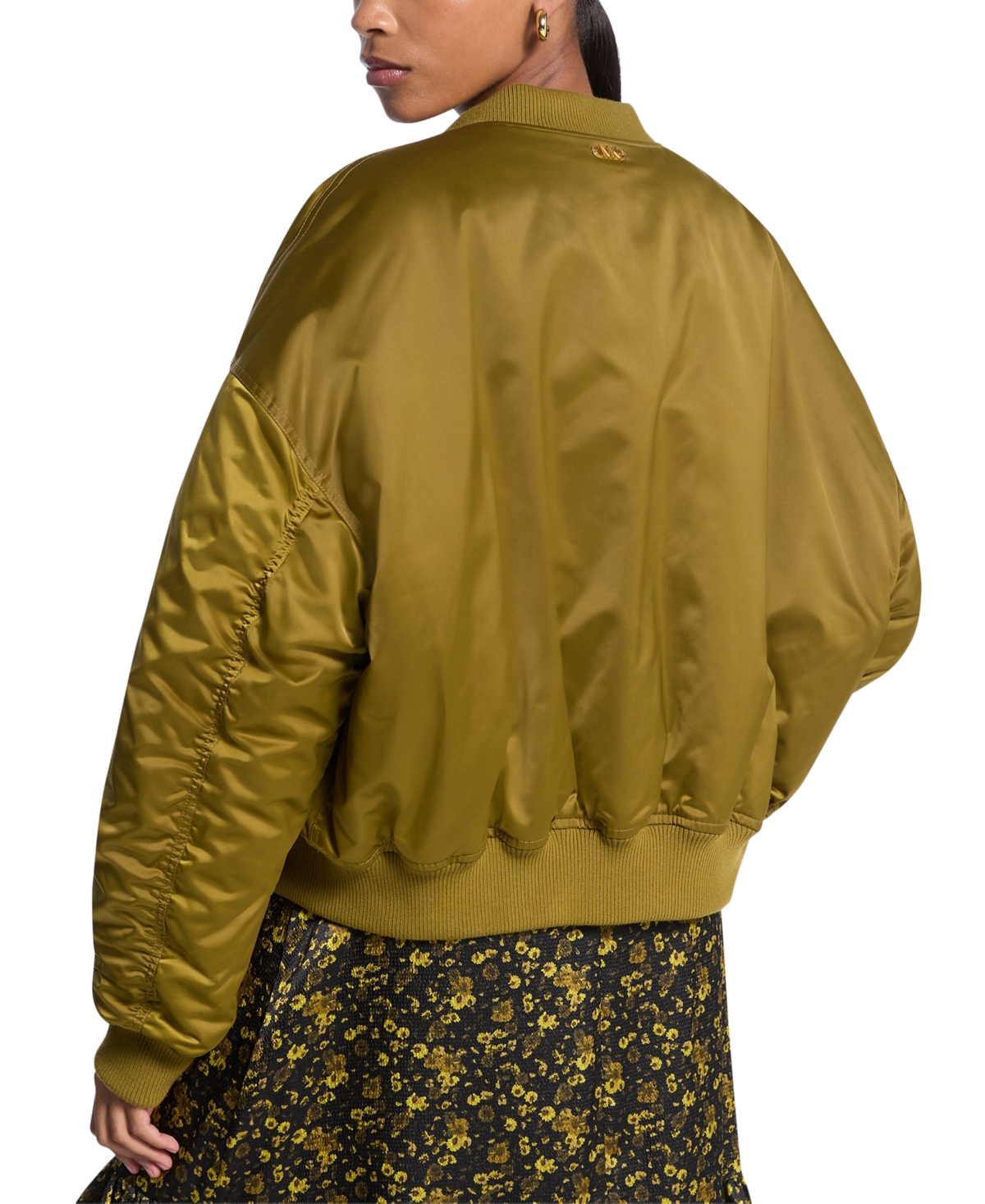 Michael Kors Michael  Women's Zip Front Filled Bomber Jacket In Green