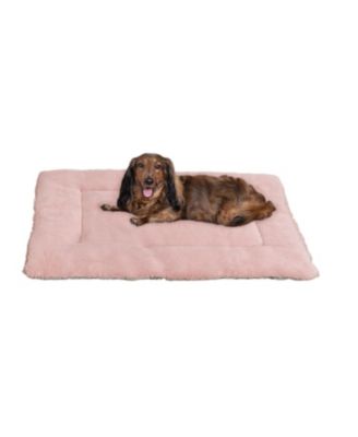 Flora Extra Large Classic Cottage Linen/Plush Ultra Soft Reversible Pet Bed & Crate Mat with Washable Cover
