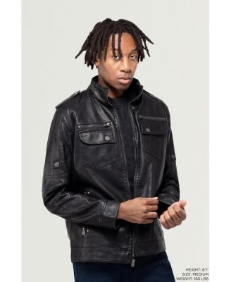 Men's Utility Jacket With Faux Shearling Lining