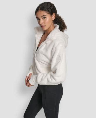 Women's Faux-Fur Zip-Front Bomber Jacket