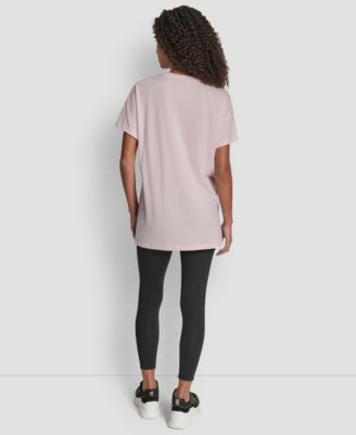 Women's Flocked Logo Drop Shoulder T-Shirt