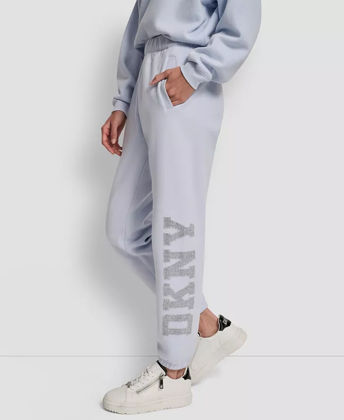 Women's Exploded Rhinestone Varsity Logo High Rise Relaxed Jogger - thumbnail 7