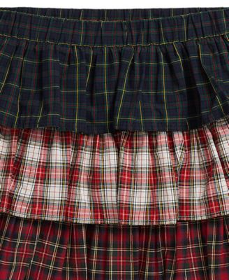 Girls' 2T-6X Plaid Tiered Skirt