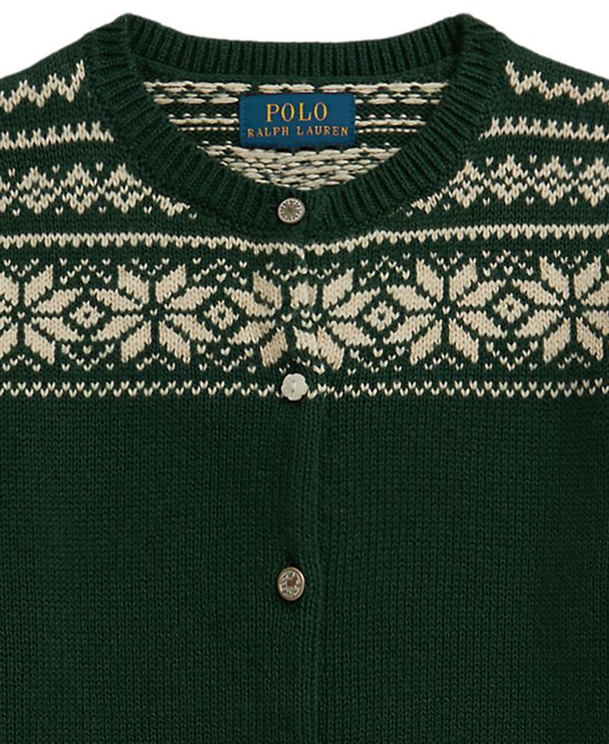 Polo Ralph Lauren Girls 7-16 Long Sleeves Fair Isle Reindeer Cardigan