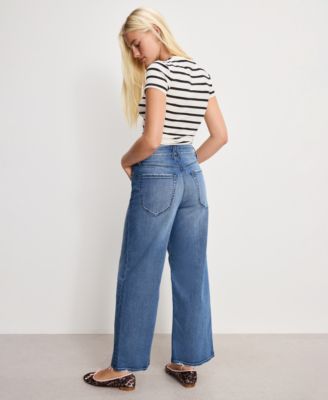 Women's Good Waist Palazzo Cropped Jeans, Regular & Plus Size