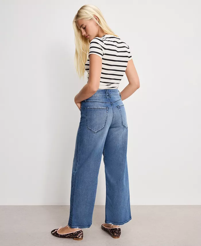 Women's Good Waist Palazzo Cropped Jeans, Regular & Plus Size - thumbnail 5