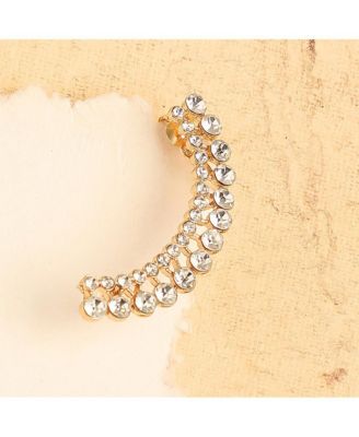 Women's Silver  Embellished Cluster Earcuff Earrings