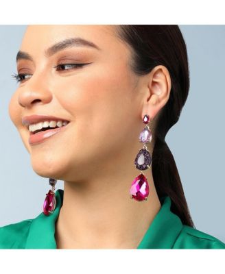 Teardrop Stone Drop Earrings