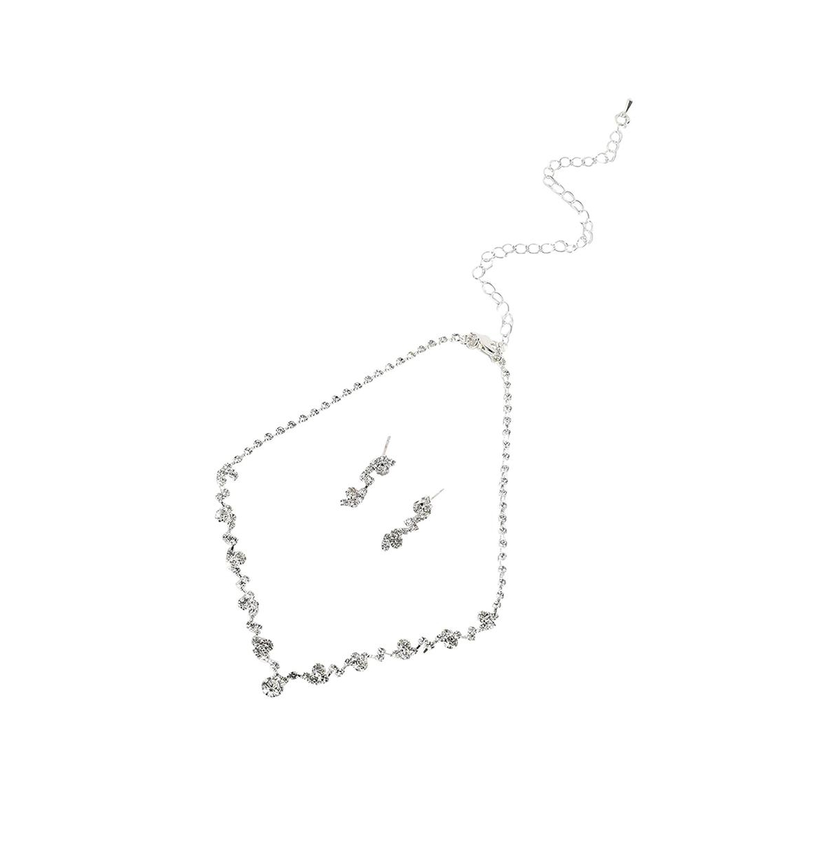 Sohi Opulent Stone Jewelry Suite In Silver